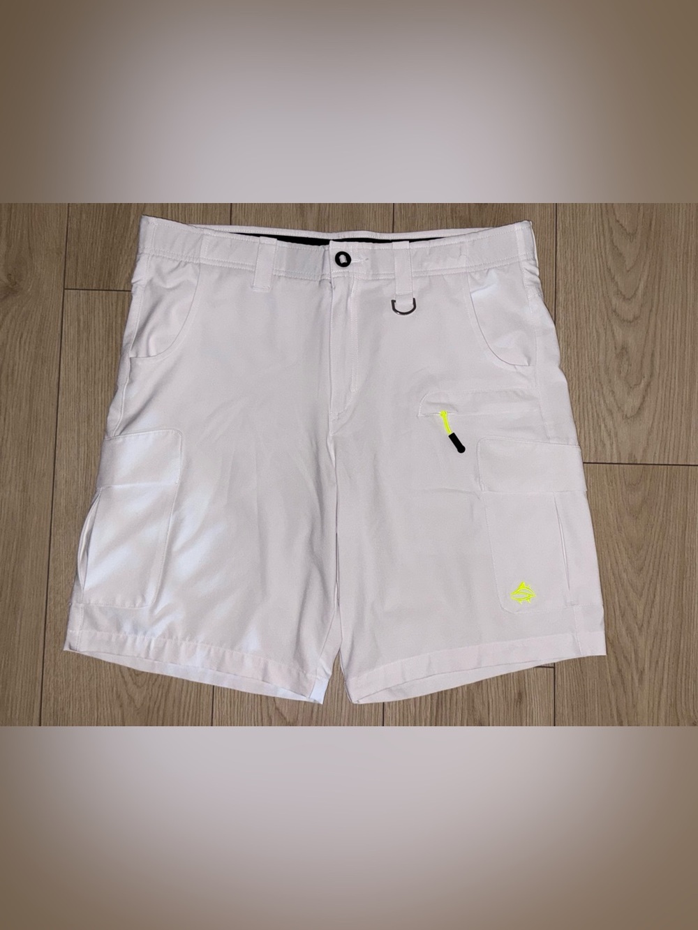 Loco Kaile Mens 36x10 Inseam White Fishing Performance & Hiking Outdoors Shorts